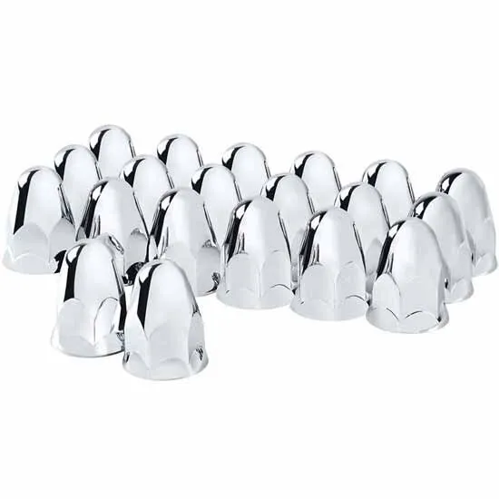 1.5 X 2.75 Inch Chrome Push-On Budd Style Bullet Nut Covers - Pack Of 20