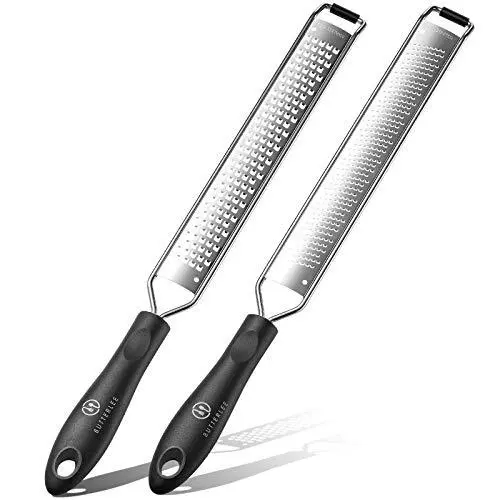 Citrus Lemon/lime Zester Kitchen Tool & Cheese Grater Set By Stainless Steel Fin