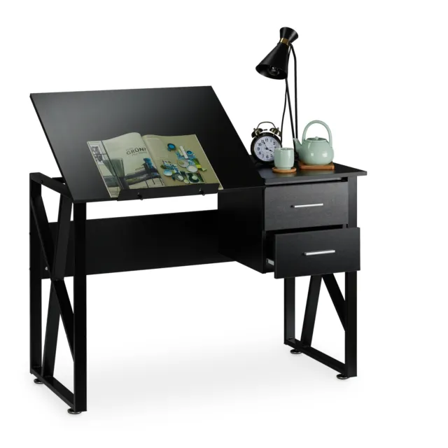 Bureau avec pupitre inclinable Table de laptop Table de dessin réglabe