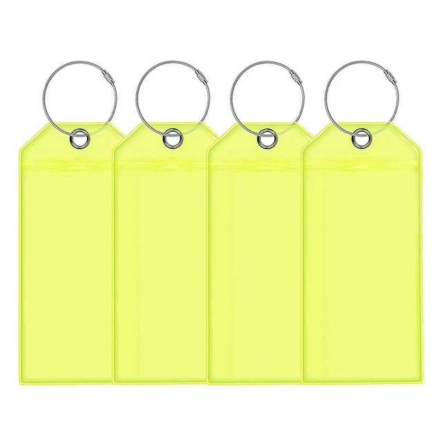 4pcs Clear Cruise Luggage Tag PVC Cruise Tag Luggage Tag Holder  Office