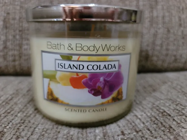 New Rare Bath & Body Works  3-Wick 14.5 Oz Island Colada My Last One !!!