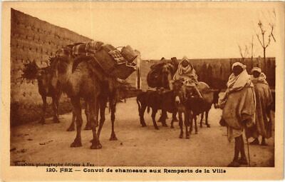 CPA ak morocco fez-camels convoy the ramparts of town (219285)