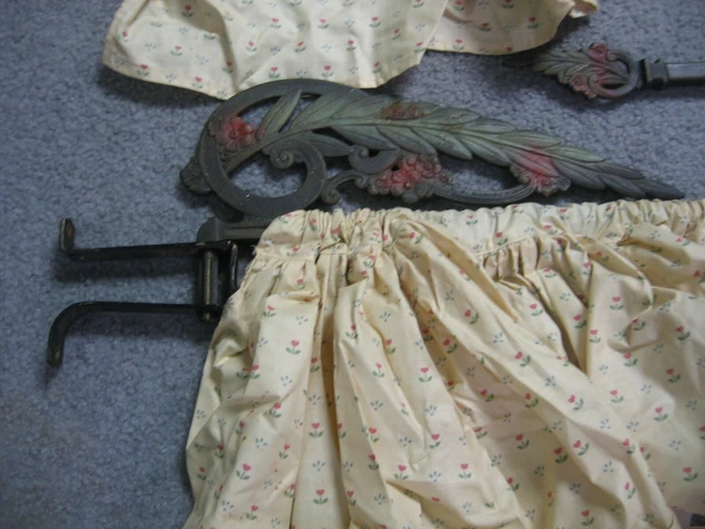 4 Metal Door/Window/Curtain Swing Extending Rod Antique Vintage Victorian Paint 5