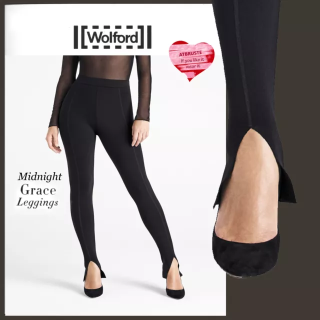 Wolford Midnight Grace Leggings • S • black ... elastischer Jersey mit Ziernaht