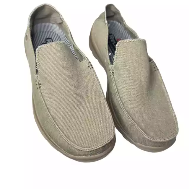 SKECHERS RELAXED FIT Memory Foam Canvas Slip On Loafers Shoes Taupe ...