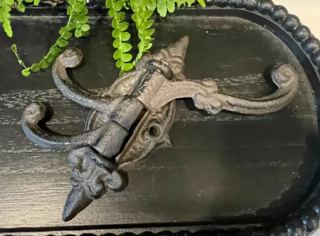 Cast Iron Swivel Hook Vintage Home Decor Antique Wall Hook Swing Arm Coat Hanger
