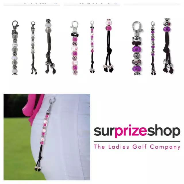 Surprizeshop Beaded Golf Score Counter - Silver, Pink or Purple Crystal Bead