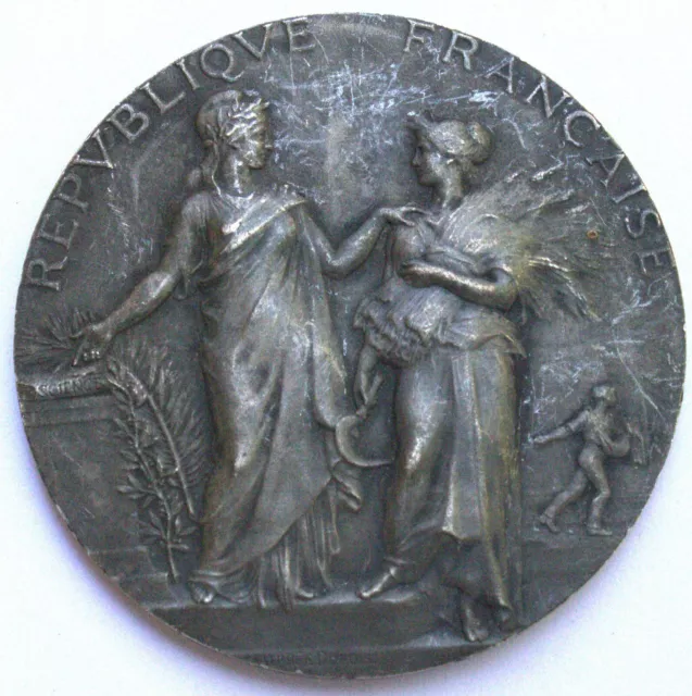 superbe médaille en argent par alphée Dubois associations agricoles