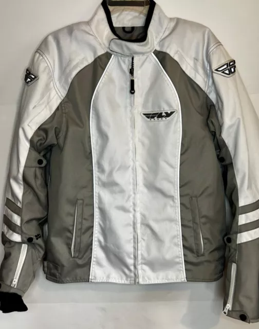 Fly Racing Women's Georgia Jacket White Textile Us 9-10 Motorcycle