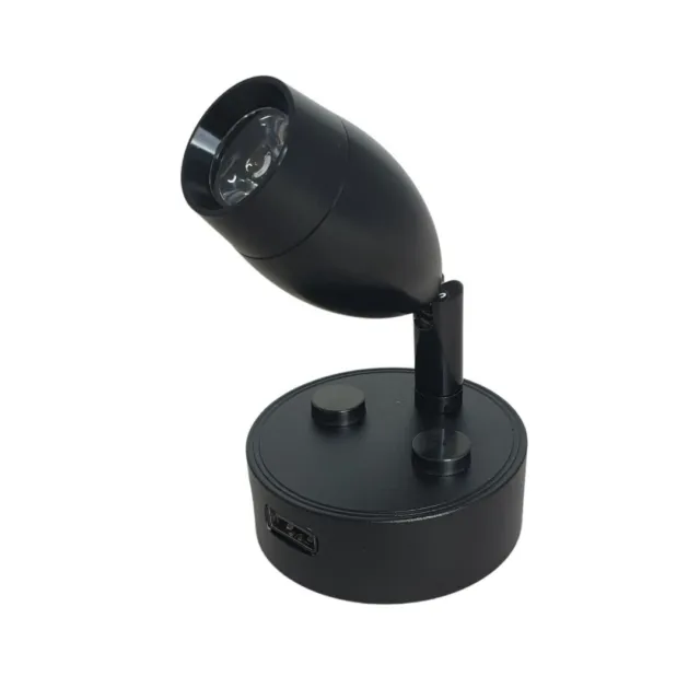 LED Reading Light 12V 24V Black Spotlight Touch Switch USB Campervan Boat Lamp