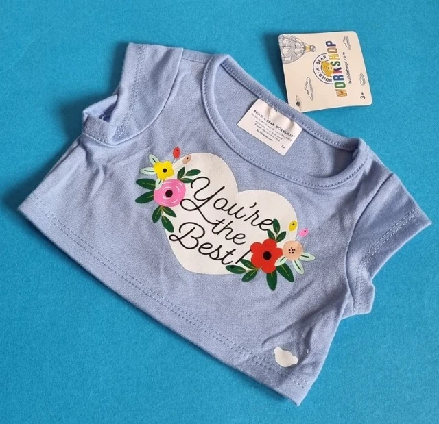 Build A Bear T4 🌸 Blue T Shirt Gift BNWT Birthday Present You're The Best