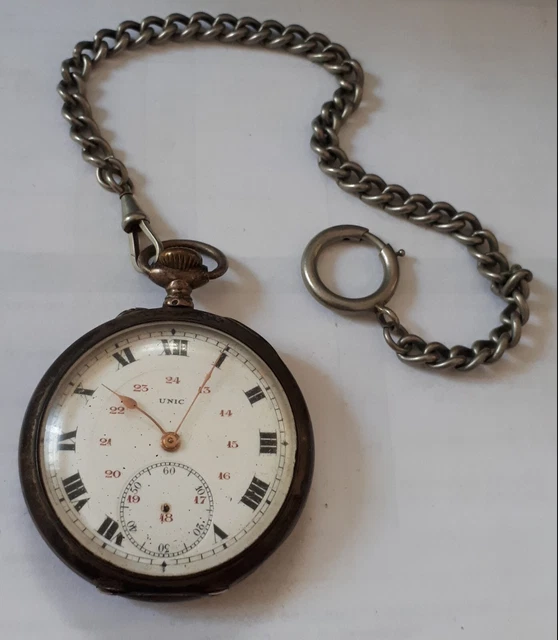 Montre Gousset Ancienne Avec Sa Chaîne - à Réviser Ou Pour Pièces, Modèle Générique