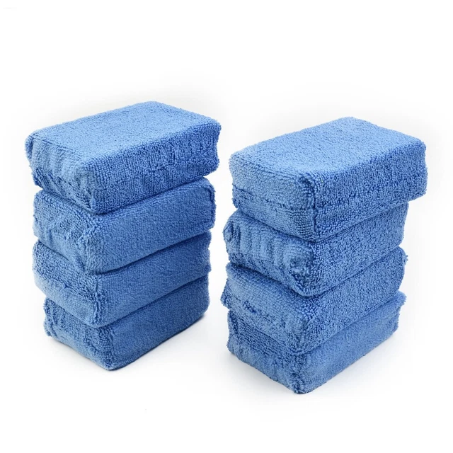 Applicatore microfibra blu morbido e assorbente pad spugna per pulizia auto