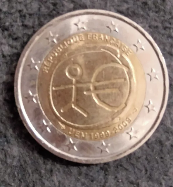 Pièce de 2 euros RARE, Bonhomme UEM 1999-2009 française