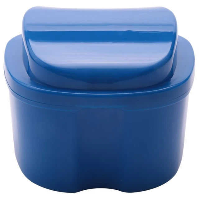 Valigetta protesica blu scuro, tazza protesica con setaccio, scatola bagno protesica AufC9L9