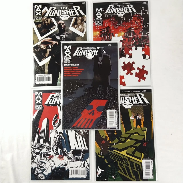 The Punisher #43 64 67 68 75 MAX Garth Ennis Lot (2007 Marvel MAX Comics)