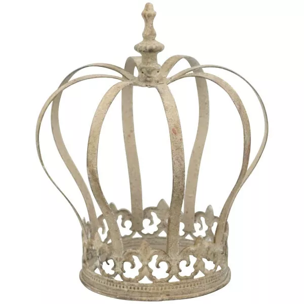 Couronne Déco Métal 21cm Décoration de Jardin Tuteur Shabby Vintage