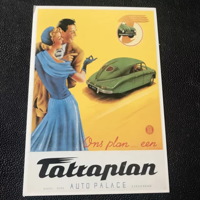 Tatraplan Postcard Extremely Rare Auto Palace 1992 Vintage Holland Repro Auto