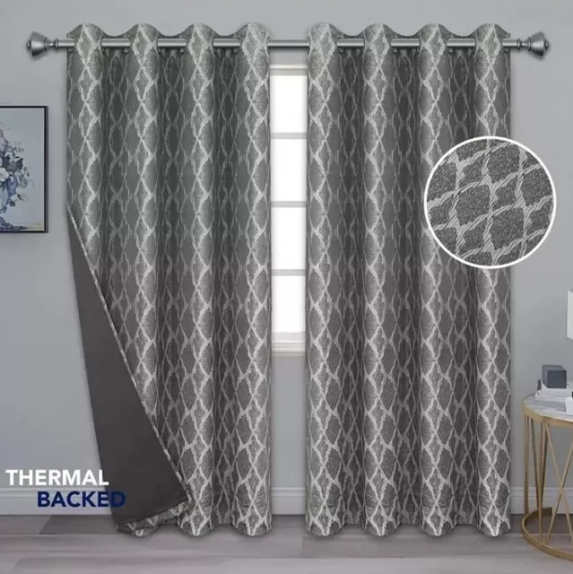 Blackout Curtains for Bedroom Cold/Heat/Sun Blocking 52X84, Grey