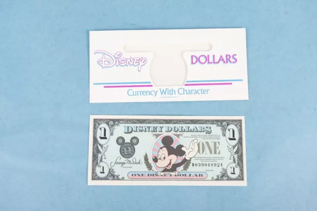 Vintage 1990 Walt Disney $1 Uncirculated Disney Dollar W/Envelope *Mint*