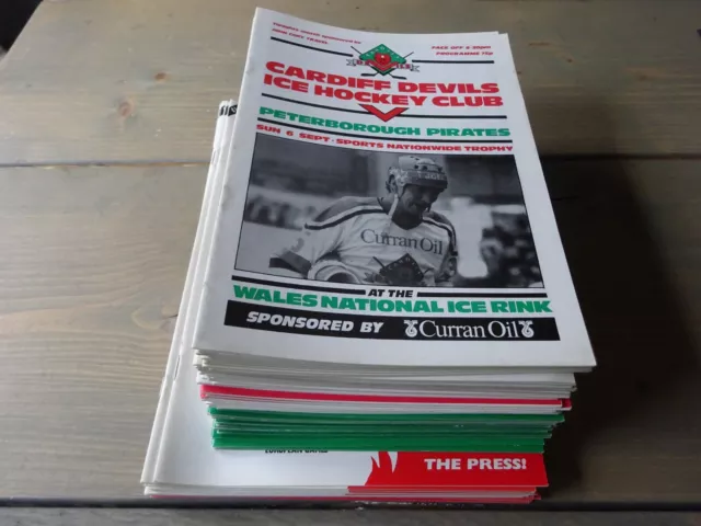 CARDIFF DEVILS Ice Hockey Club Programmes 1987-1991 Premier League +