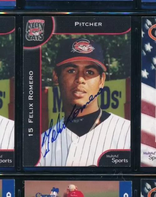 2002 Multi-Ad #16 Felix Romero Charleston Alley Cats Signed Autograph (CW22)