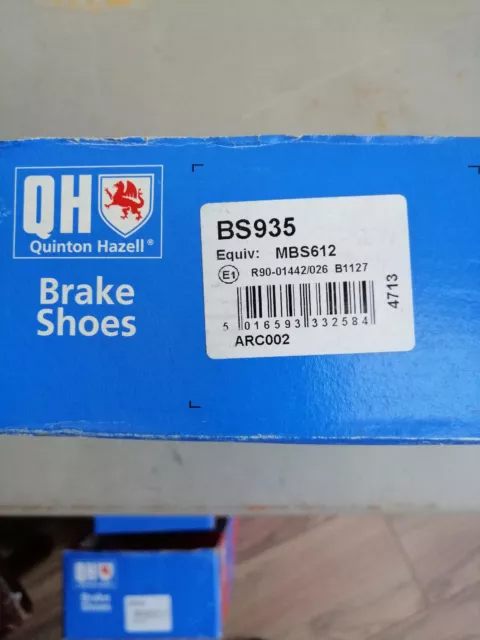 Quinton Hazell BS935 Brake Shoe Set Rear Fits Ford Mondeo MkI II BNIB