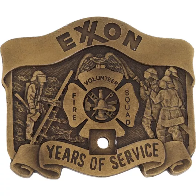 Exxon Fire Fighter Firefighter Man Dept Volunteer Squad 70s NOS Vtg Belt Buckle