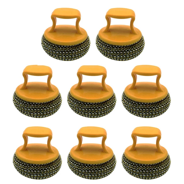 8 piezas Cepillo de bola de limpieza Plástico Acero Inoxidable Almohadillas de lana