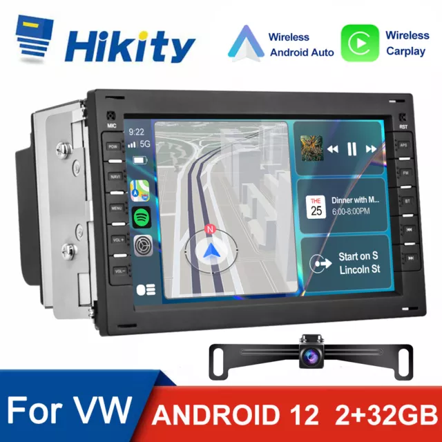 32GB Carplay GPS Navi Car Stereo Radio For VW Polo 9N Golf MK4 Transporter T5 T4