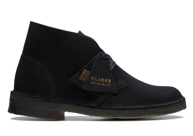 Clarks Desert Boot Scarpe da Donna Polacchine Scamosciato Black Stivaletti Nero