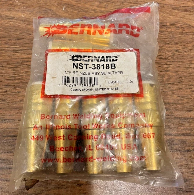 (8 pack)  NST-3818B Centerfire Nozzles for Bernard MIG gun