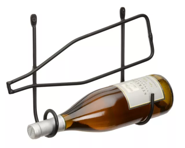 WALL MOUNT WINE BOTTLE HOLDER Amish Hand Forged Wrought Iron Primitive Rack USA
