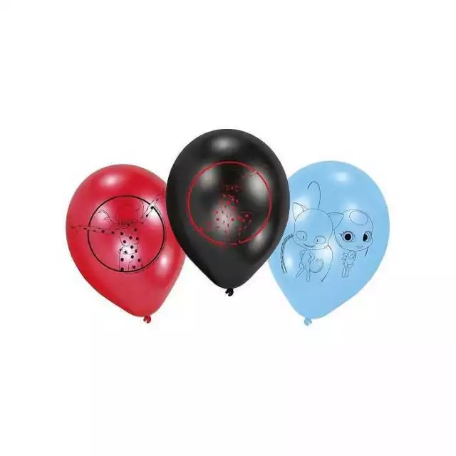 Paquete 6 Globos Milagrosa Ladybug 22,8cm Nuevo