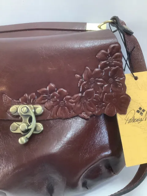 Patricia Nash Venetian Leather Tooled Purse Crossbody Bag British Tan Color 2