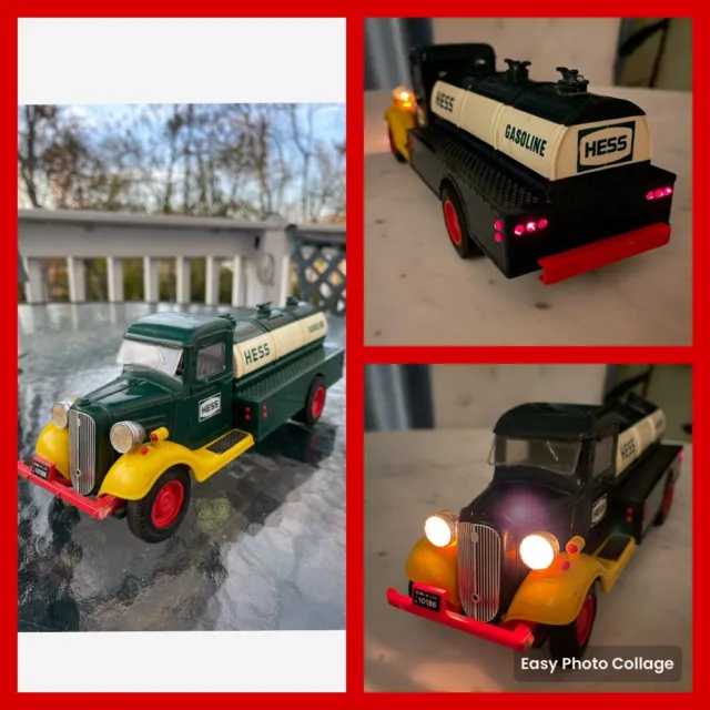✨Vintage 1985 Hess Gasoline Truck Bank "First Hess Truck"✨Lights Work✨Red Switch