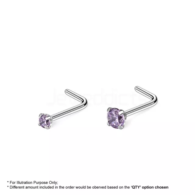 Nose Studs Rings Mixed Coloured Surgical Steel L Shaped Piercing Jewellery Bulk