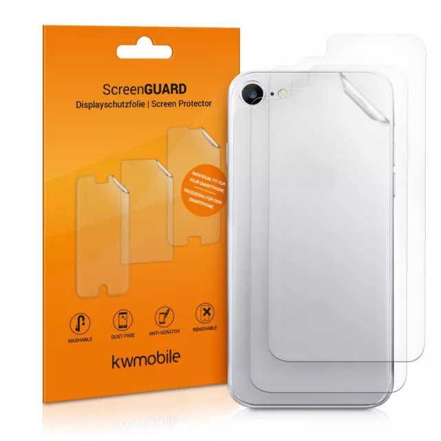 Set de 3x Lámina protectora trasera para Apple iPhone 8 SE 2020