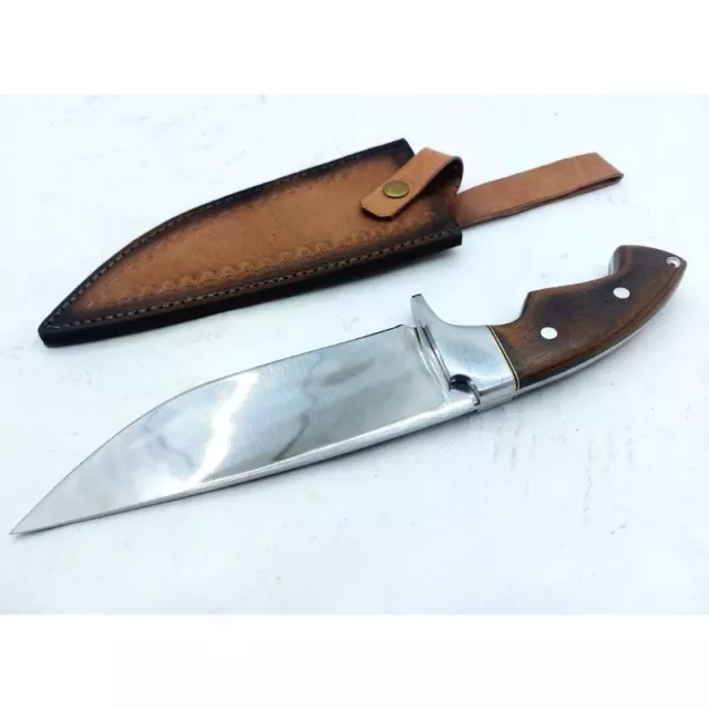 Fix Blade Hunting Knife Full Tang Wood Handle Bowie Survival Outdoor Camping