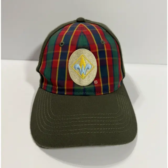 Webelos Cub Scout Hat/Cap M/L Boy Scouts of America BSA Green/Red Plaid