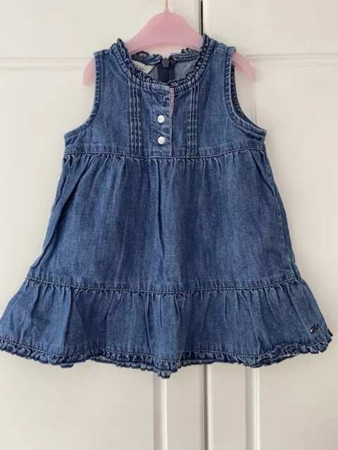 Abito Senza Maniche In Denim 3-6M Tommy Hilfiger Bambina Estate Vacanze Bambino