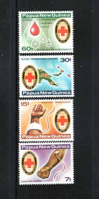 Papua New Guinea 1980 BLOOD TRANSFUSION DONORS BADGE SG 393-96 SC 521-24 MNH