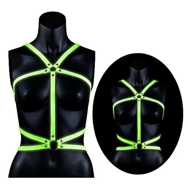 Pettorina bondage glow in the dark sexy imbracatura bdsm harness sadomaso fetish