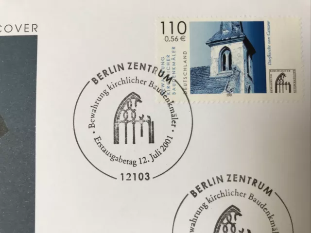 2001 - FDC Mi.Nr. 2199 - Bewahrung kirchlicher Baudenkmäler - ESST Berlin 2