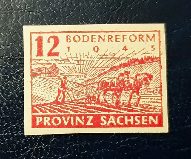 Briefmarke SBZ Provinz Sachsen 12 Pfennig GEPRÜFT Ströh Mi.Nr. 86 wa (16452)