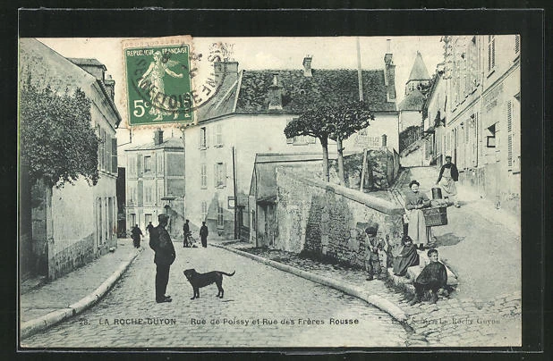 CPA La Roche-Guyon, Rue de Poissy and Rue des Frères Rousse, Street View 1912