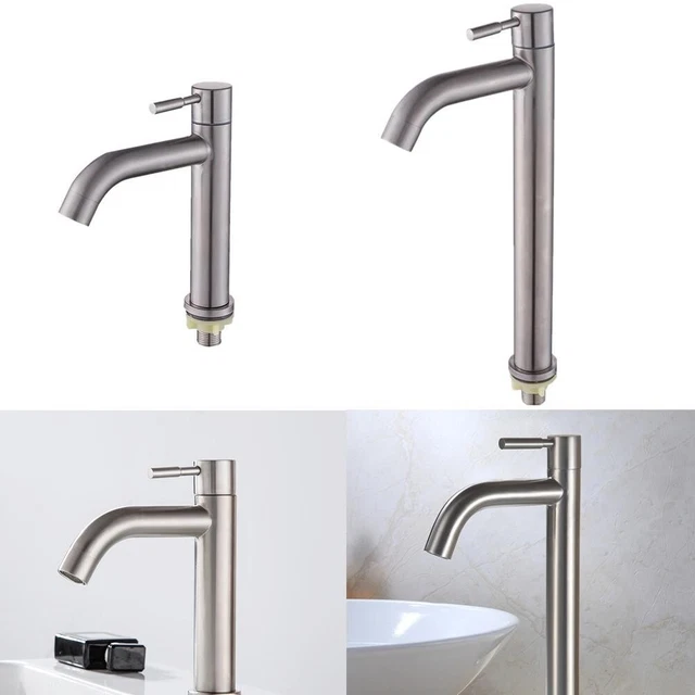 Rubinetto 304 argento singolo cold sink bagno lavandino rubinetto