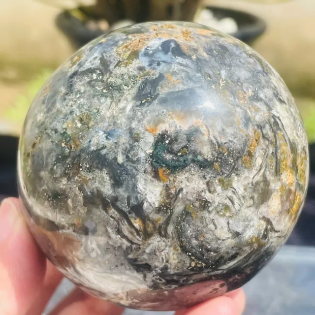 459g Natural Ocean Jasper Quartz Ball Crystal Sphere Mineral Specimen Reiki
