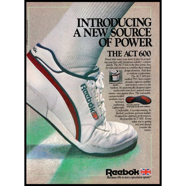 ORIGINAL 1985 REEBOK The ACT 600- A New Source of Power Vintage 