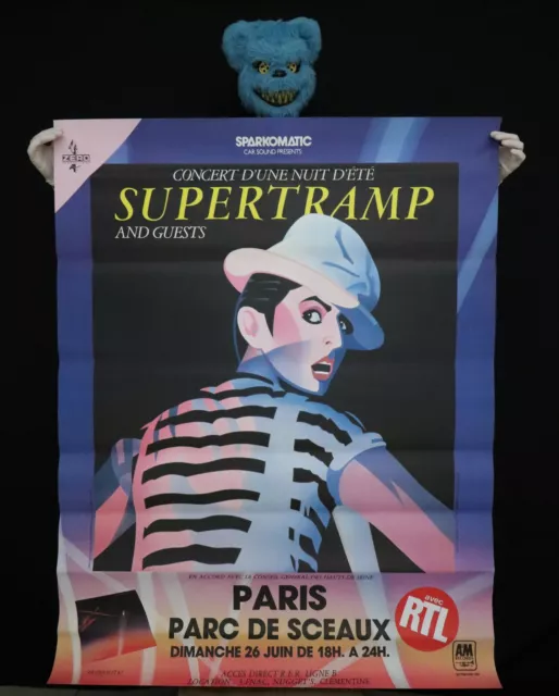 SUPERTRAMP - Grande affiche originale - Concert Paris 1983 - Poster 150 x 115cm